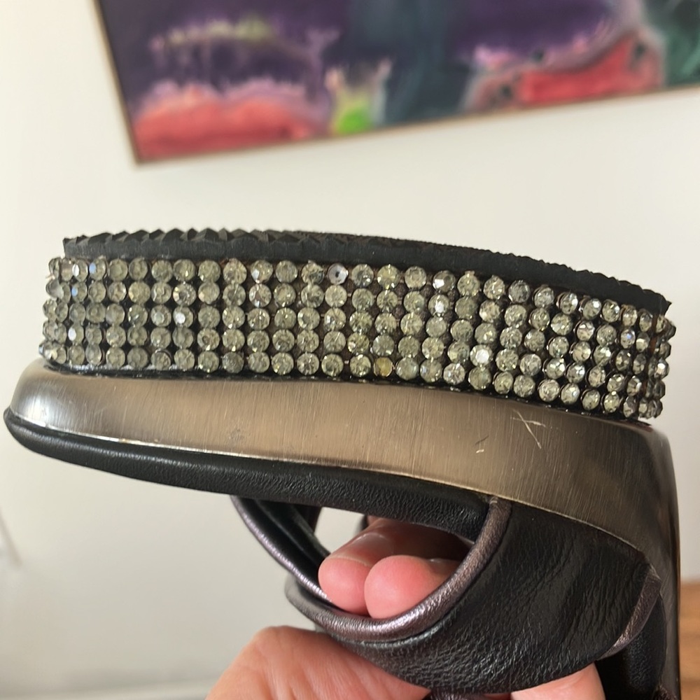 Tony Keuylian Retro hot LA Glam Heels Retro Trendy Bling Platform Sz 6 narrow - Picture 9 of 17